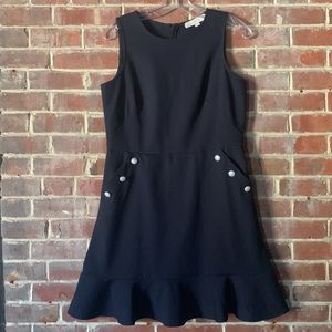 LOFT 6P Pearl Pocket Navy Blue Dress